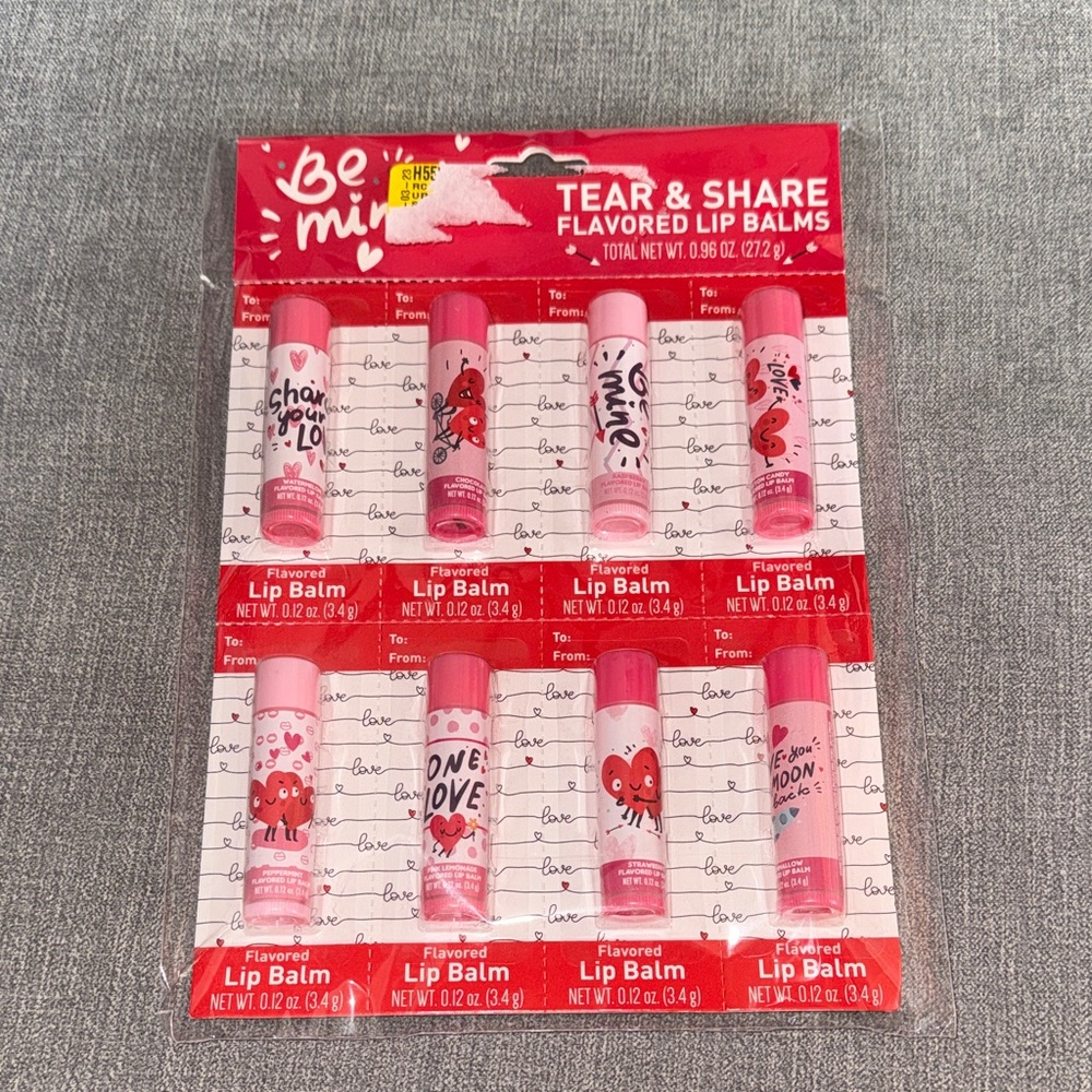 Valentines Be Mine Tear & Share Flavored Lip Balms